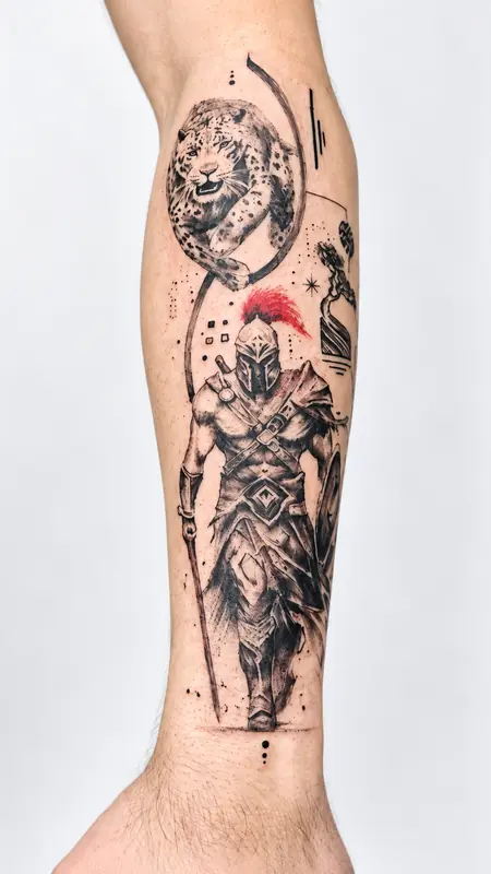 Krieger, Unterarm. Tätowiert bei Tattoo Overkill in Gifhorn